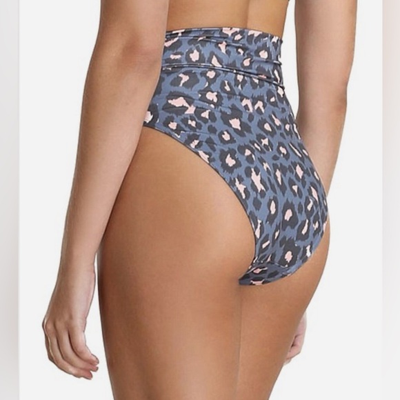 Zimmermann Sculpt Tie Bikini Bottoms Slate Leopard - Picture 2 of 6